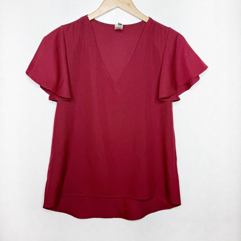 2 HEARTS Red V Neck Blouse